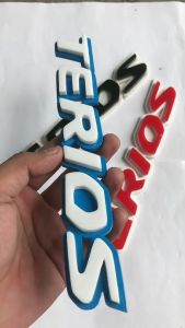 EMBLEM MOBIL TERIOS EKSTERIOR MOBIL DAIHATSU VARIASI TIMBUL 3D BAHAN FIBERGLASS