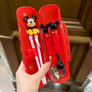 Disney Cute Cartoon Character Spoon Fork And Children Training Chopsticks Set