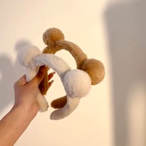 Bando Bulu Beruang Karakter Mewah Lucu Korea untuk Anak Perempuan dan Wanita Dewasa Bendo Pom Pom Bulu Halus Teddy Bear Kekinian Aksesoris Rambut Hello Girl BDO11