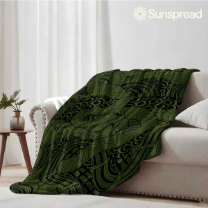 Beast Kingdom | Green Line Snake Pattern Soft Warm Flannel Blanket Lightweight Cozy Christmas Halloween Home Decor Room