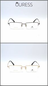 Gọng kính titanium LS9002 nửa khung thời trang nam cao cấp siêu nhẹ siêu bền OURESS