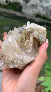 Ổ đá thạch anh Lemurian Tự nhiên Mọc rêu thiên nhiên chiêu tài lộc năng lượng vũ trụ cao 644