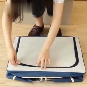 HOMEKING | 72L/100L Large Storage Box Foldable Oxford Box Steel Frame Detachable Storage Box clothes organization