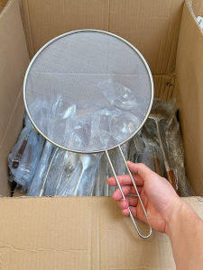 Baichangjia Stainless Steel Splash-Proof Handy Gadget Pot Cover round Kitchen with Handle Oil-Proof Explosion-Proof Strainer Splash-Proof Net Oil Strainer