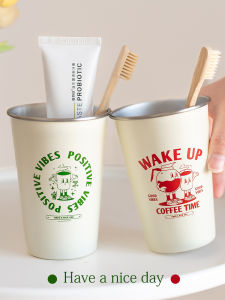 Elegant Portable Stainless Steel Mouth Rinse Cup Couple Simple Design High Aesthetic Value Bathroom Accessories Home Luxury