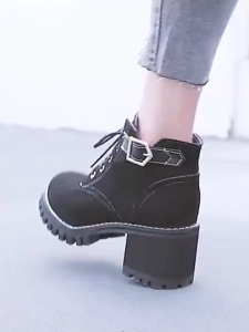 FAMEOY Ladies Boots korean Fashion High-Top Boots high-heeled shoes (add 1 size bigger) #888