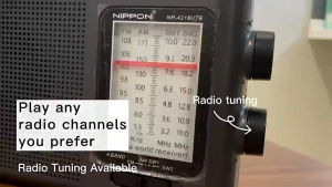 Nippon NR-4218UTB Bluetooth/USB/FM/AM/SW 4 Band Multiband Rechargeable Portable Radio Small Mini Receiver Player FIXIA