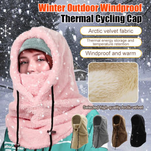 Windproof thickened thermal cycling cap Warm biking mask Outdoor hat and neck cozy set