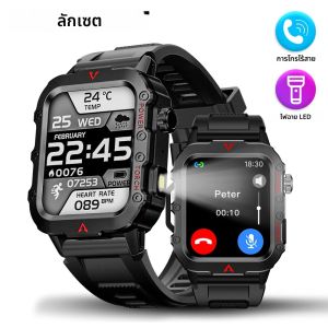 LAXASFIT ผู้ชายกีฬานาฬิกาสมาร์ท 1.71 หน้าจอเลือดออกซิเจนบลูทูธพูดคุยนาฬิกากีฬาไฟฉาย LED นาฬิกาสมาร์ทกลางแจ้ง