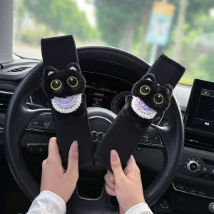 Black Cat Car Safety Belt Shoulder Protector Cover 2025 New Anti-wear Cute Interior Decoration for Women Car Accessories