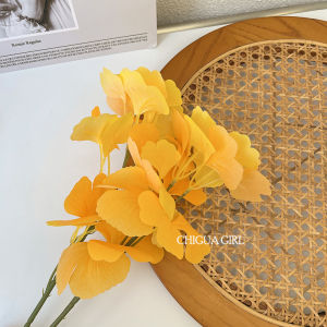 Đồng Phục Mạ Bạc Phong Cách Ginkgo Leaf Giả Hoa Trang Trí Cao Cấp Cảm Giác Hoa Nhựa Lá Cây Mềm Trang Trí Bàn Trang Trí Không Gian