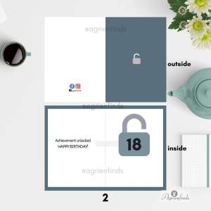 Achievement Unlocked Happy Birthday Pop-up Card (2 sides print) Foldable Card Greeting/Gift Card