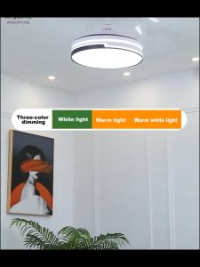 Kipas angin lampu celling fans light 3 warna bersiling terlihat Motor 5 bilah gorden lampu led rumah