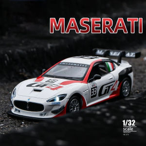 【RUM】1:32 Scale Maserati GranTurismo MC GT4 Alloy Car Model Light & Sound Effect Diecast Car Toys for Boys Birthday Gift Kids Toys Car Collection