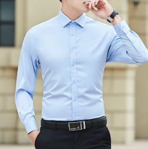 Men's Solid Color Casual Fashion & Business Shirts: M-5XL Long Sleeve & Plus Size Classic Office Formal Shirts