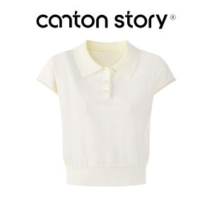 Cantonstory | Áo Thun Polo Ngắn Tay Màu Be Thanh Lịch