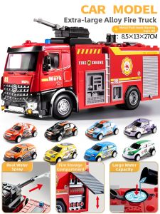 BEI JESS | Large Water Spraying Firetruck Toy with Ladder for Boys