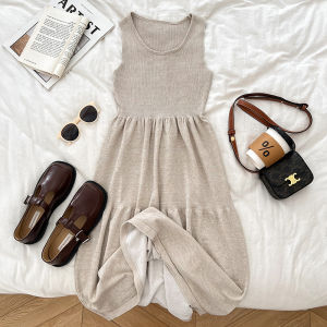 Pháp Sang Trọng Thời Trang Đa Năng Cổ Tròn Cao Cấp Ôm Dệt Kim Bể Viền Lá Đầm Đế Váy Dành Cho Nữ