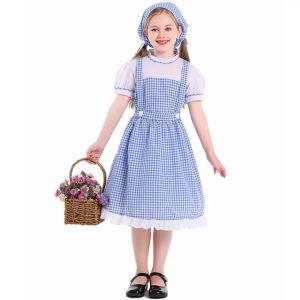 Hildrens Dorothy From The Wizard of Oz Costume Halloween Cosplay Lolita Maid Pastoral Character Shooting Dress