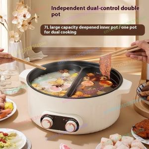 Mandarin duck electric hot pot FOR cooking and mulit cooker multi-functional electric heating pot 7L large capacity electric cooking pot
