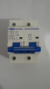 MCB DC 125A 2P TOMZN C125A Miniature Circuit Breaker Inverter Baterai MPPT 1000V