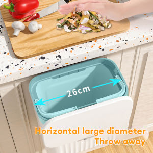 Wall Mounted Kitchen Trash Can Hanging Trash Bin For Bathroom Kitchens Cabinet Door With Lid Garbage Cans Foldable Dustbin Folding Waste box