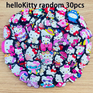 Mesuca | 10-100pcs Sanrio Hello Kitty Shoe Charms Cartoon Shoe Buckles DIY Decorations for Sandals & Beach Bags Fashion PVC Accessories