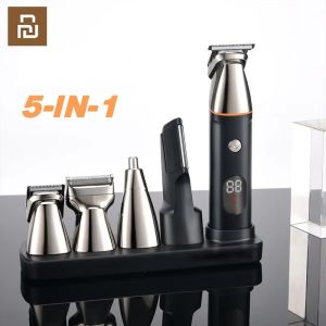 XIAOMI Youpin 5 in 1 Hair Trimmer Machine LCD Display Clippers Barber Professional Hair Cutting Machines Mens Electric Shaver