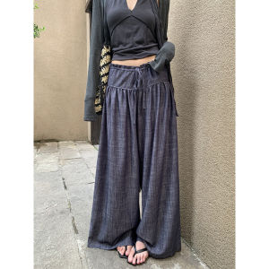 Womens Linen High-waisted Loose Comfortable Culottes