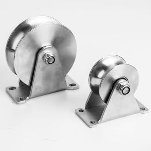 Groove Wheel Pulley Stainless Steel U/V/H Groove Pulley Block Silent Pulley with Detachable Double Bearing for Angle TrackIndustrial MachineRolling Gate Heavy Duty Casters