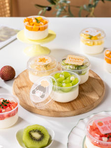 MEIDI | Disposable Plastic Yogurt Ice Cream Cup Clear Lidded Pudding Snowskin Cake Dou Pian Nai