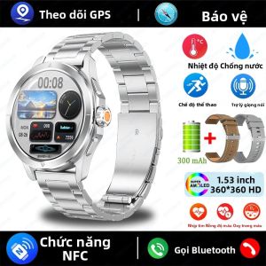 Đồng Hồ Thông Minh Ultra AMOLED Dành Cho Nam S4 Sport NFC GPS Chống Nước Gọi Bluetooth Theo Dõi Sức Khỏe Đo Nhịp Tim Màn Hình Cảm Ứng 1.53 Inch