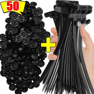 50-300pcs Cable Tie Buckle Self-Locking Zip Ties Plastic Car Fasteners Car Body Fixed Clips Accessories for Car Repair