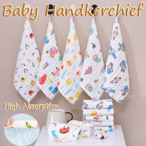 25*25cm 100% COTTON Soft Towel Baby Natural Muslin Cotton  Newborn Baby Face Towel Kids Handkerchief Sapu Tangan Bayi