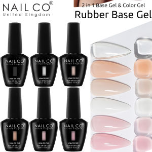 NailCo 15ml Rubber Base Transparent Building Gel 2 IN 1 Extension UV Semi Permanent Nails Art Nude Gel Nail Base Coat 6 Colors