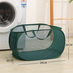 Folding Laundry Basket Organizer for Dirty Clothes Bathroom Clothes Mesh Storage Bag Household Wall Clothes Socks Hanging Basket