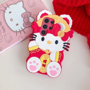 Sanrio | Funny Lucky Hello Kitty Phone Case For Samsung Galaxy S26 S25 S24 S23 S22 S21 S20 Plus Ultra FE A33 A16 A24 Note 20 Back Cover