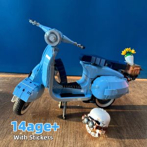 Retro Classic Motorcycle Building Blocks 10298 1011Pcs Bricks Assembly Vehicles Model Kit Roman Holiday Scooter Car Decor Gifts