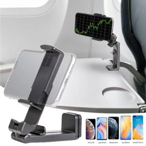 360 度 หมุนเครื่องบินเที่ยวบินที่วางโทรศัพท์คลิปติดตั้ง รถยนต์โต๊ะรถไฟที่นั่งโทรศัพท์มือถือยืนสนับสนุนพับ โทรศัพท์เดินทางยืน