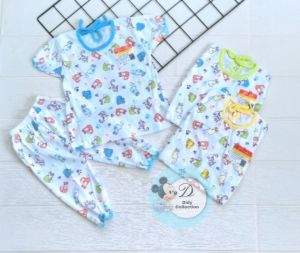 Baju Bayi Perempuan Motif Cat // Baju Bayi perempuan Lengan Pendek Usia 3-12 Bulan // Celana Panjang Bayi
