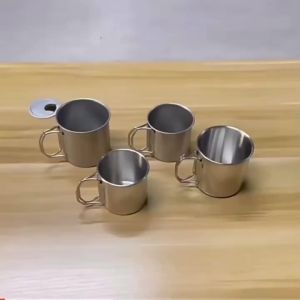 YEGBONG | 1 Cốc Gấp Bằng Thép Không Gỉ Có Móc Treo Phụ Kiện Cắm Trại Ngoài Trời Di Động Dùng Cho Gia Đình