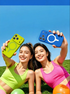 MANJITU | Dopamine Liquid Silicone Magnetic Shockproof Full Camera Protection Case for iPhone