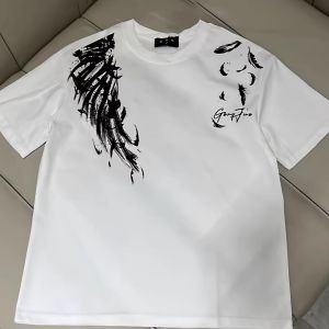 SUOSHE | Large Size 300lbs High Street Wing Print Short Sleeve T-Shirt