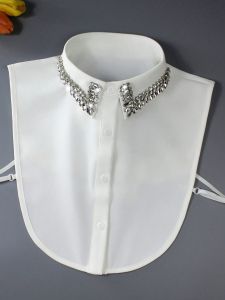 High-Quality Luxury Detachable Collar with Sparkling Crystals - Glamorous & Versatile Elegant Womens Shirt Collar for All Seaso