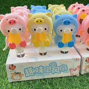 Kipas angin Anak Karakter Dan Gelembung Bubble Fan Manual Beraneka Warna