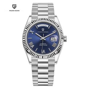 Pagani Design DD36 Đồng Hồ Cơ Tự Động Màu Vàng Hồng Dành Cho Nam Sang Trọng AR Sapphire Dây Thép Không Gỉ Chống Nước Dạ Quang