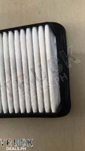 Air Filter for Suzuki Carry New: Green Patterned Cover White Pleated Filter Black Frame.