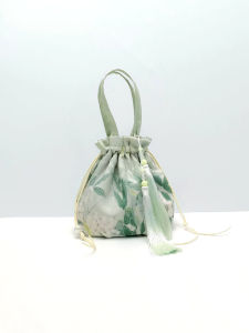 Casual New Chinese Style Printed Handbag Small Portable Womens Bag Soft Polyester Lining Versatile Spring Summer Handbag