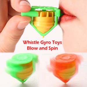【\ud83d\udd25Hot】10Pcs Whistle Spinning Top Toys Blowing Rotation Pressure Gyro Stress Relief Desktop Spinner Kids Novelty Puzzle Toy