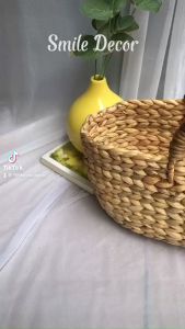 Giỏ xách cói thời trang đi biển vintage Smile Decor làm phụ kiện chụp ảnh xinh xắn (nhiều mẫu)